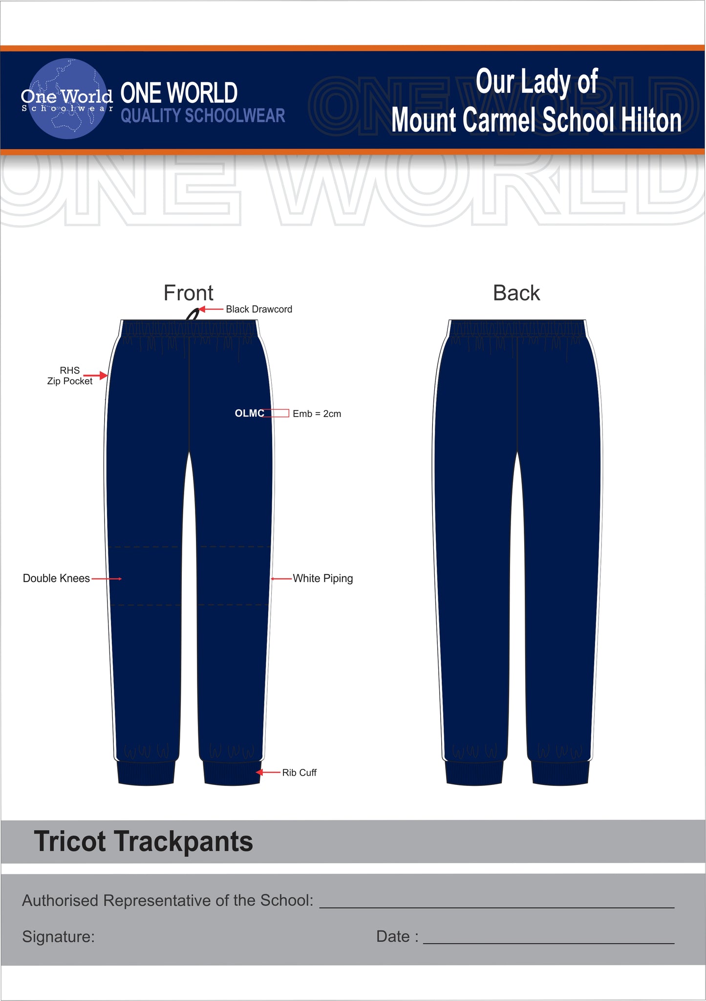 Track Pants - Embroidered Logo