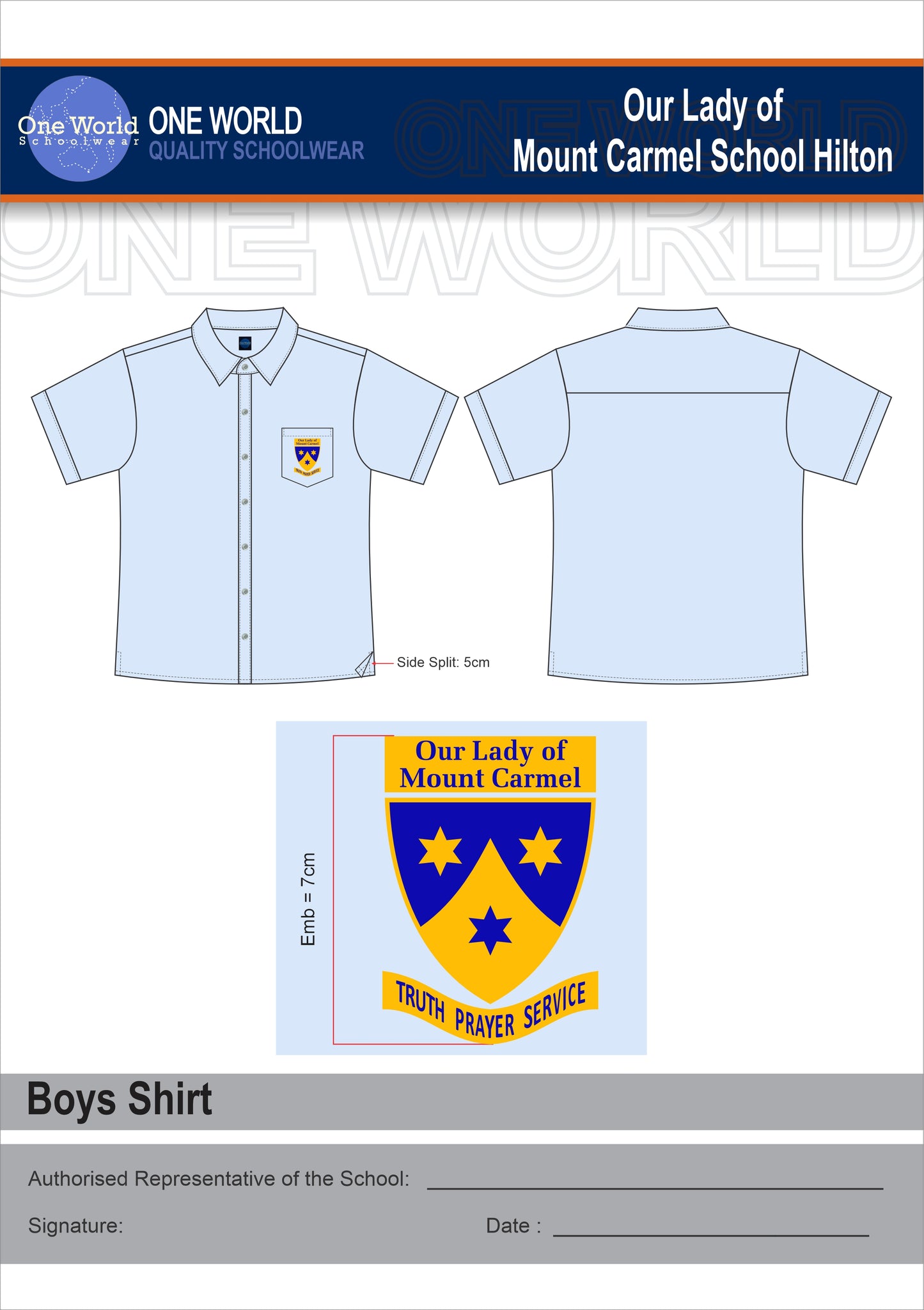 Sky Blue Shirt - Short Sleeve